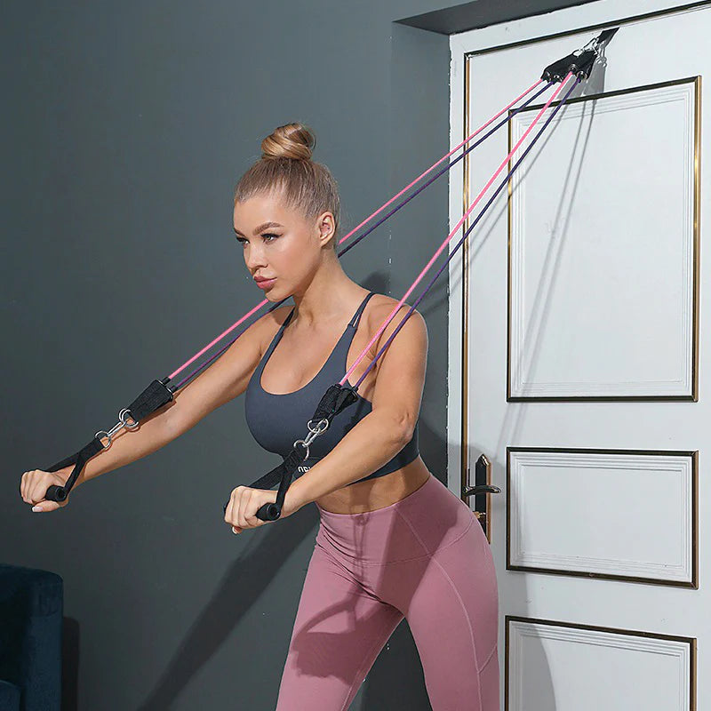 DeerRun Resistance Bands with Handles for Women, 5 Level Exercise Bands Workout Bands