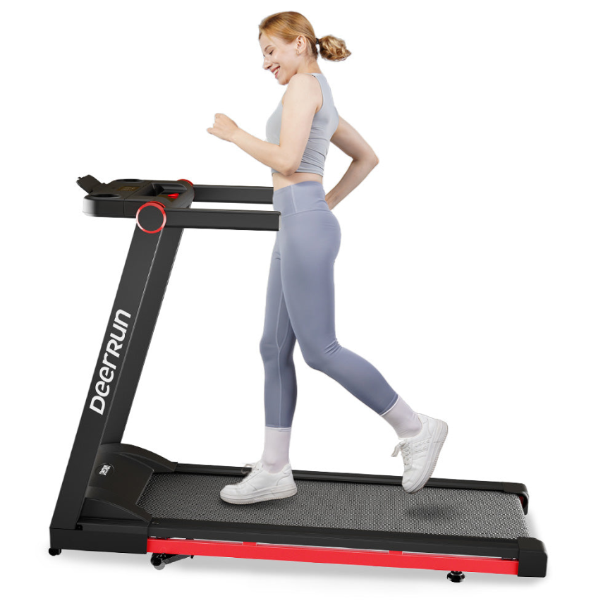DeerRun A1 Pro Folding Smart Treadmill Best for Home with 6% Incline – 16 KPH, 158 KG Capacity, Silver Only