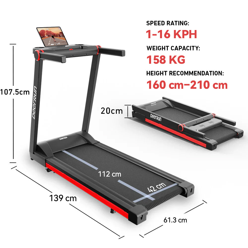 DeerRun A1 Pro Folding Smart Treadmill #Color_Black