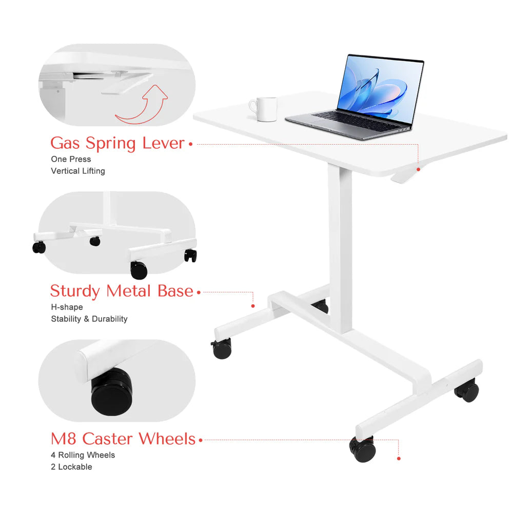 DeerRun Adjustable Standing Desk - Rolling Laptop Desk for Treadmills