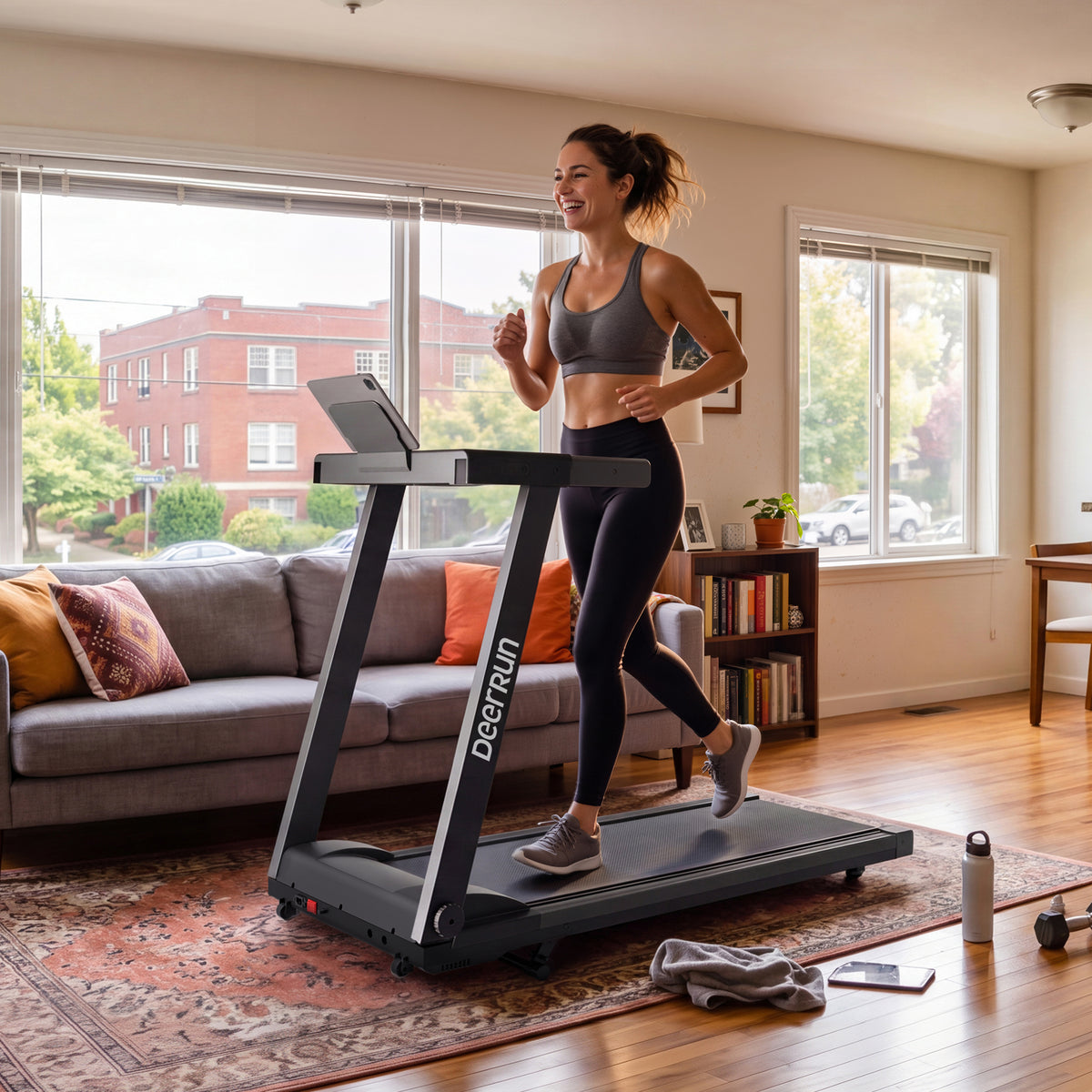 DeerRun A1 Pro Move+ Foldable Treadmill with 6% Incline | 3.5 HP, 16 KPH, 159KG Capacity, Compact Home Running Machine with NFC