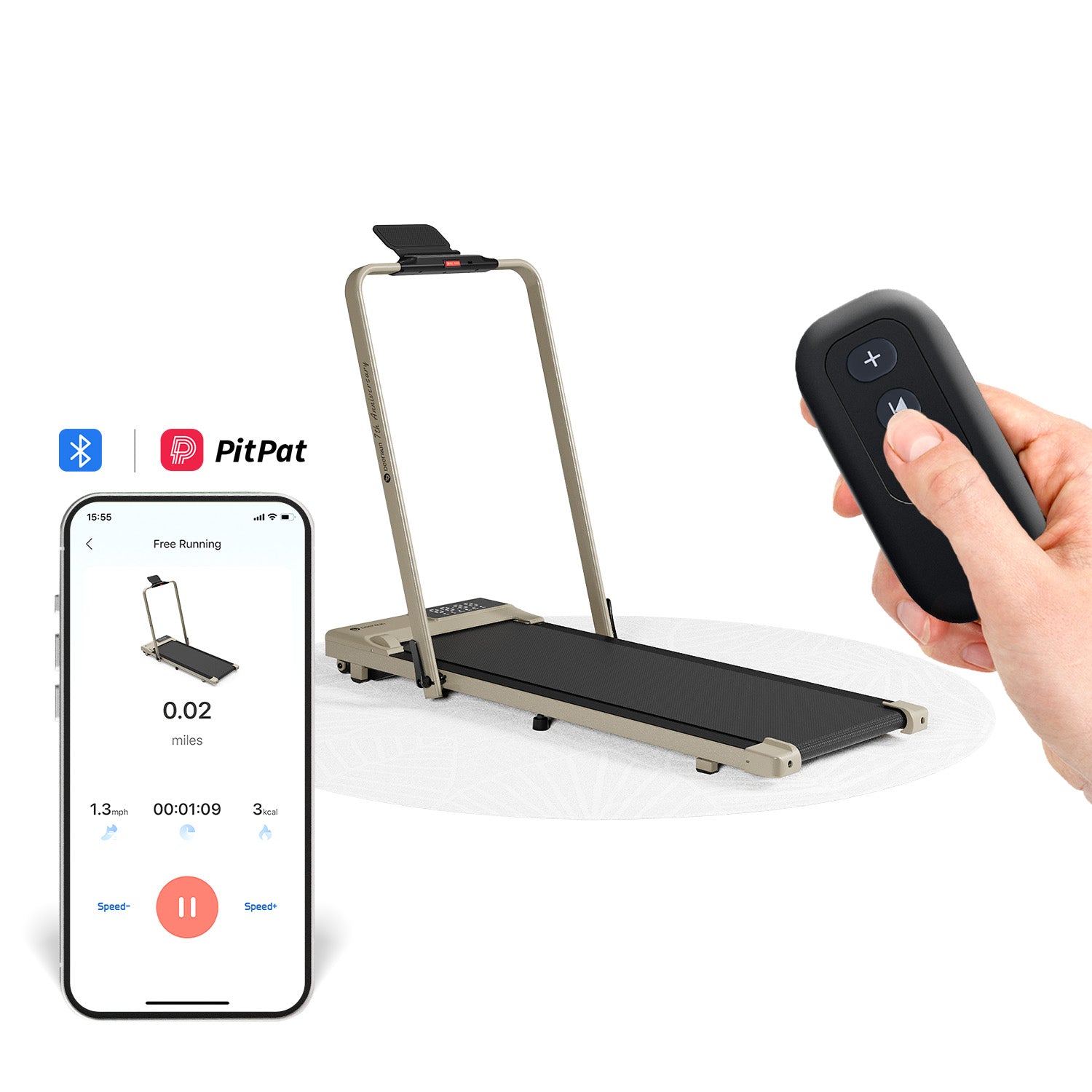 DeerRun A5 PRO Vitality – 2025 Smart 2-in-1 Foldable Treadmill, Upgraded Chip & NFC Support | 12kph, 145kg