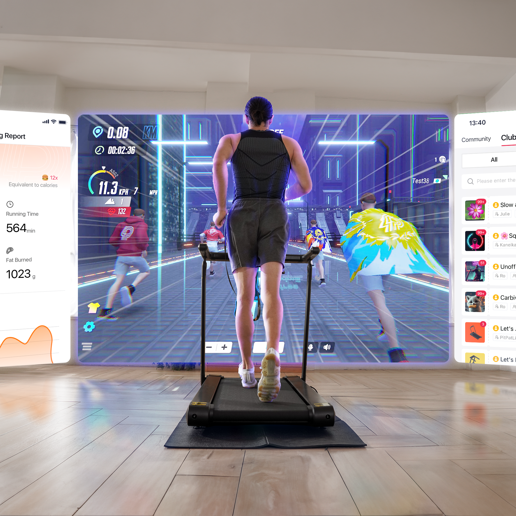 DeerRun X20 Foldable Treadmill with 15% Auto Incline Full Running Deck Treadmill | 181kg, 1 - 18 kph