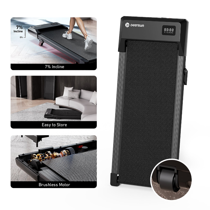 DeerRun 2026 Q2 Urban Plus Smart Walking Pad with 7% Incline for Space-Saving Active Walking