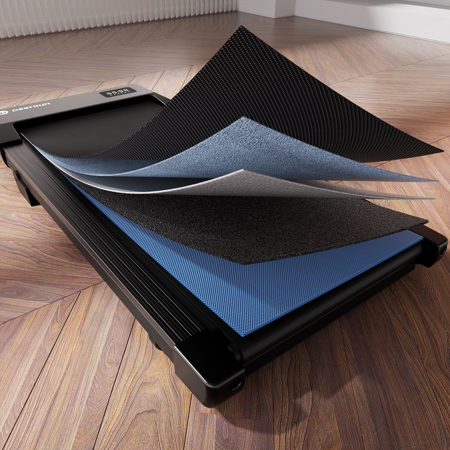 DeerRun Q2 Urban Under Desk Walking Pad with 7% Incline & Remote Control