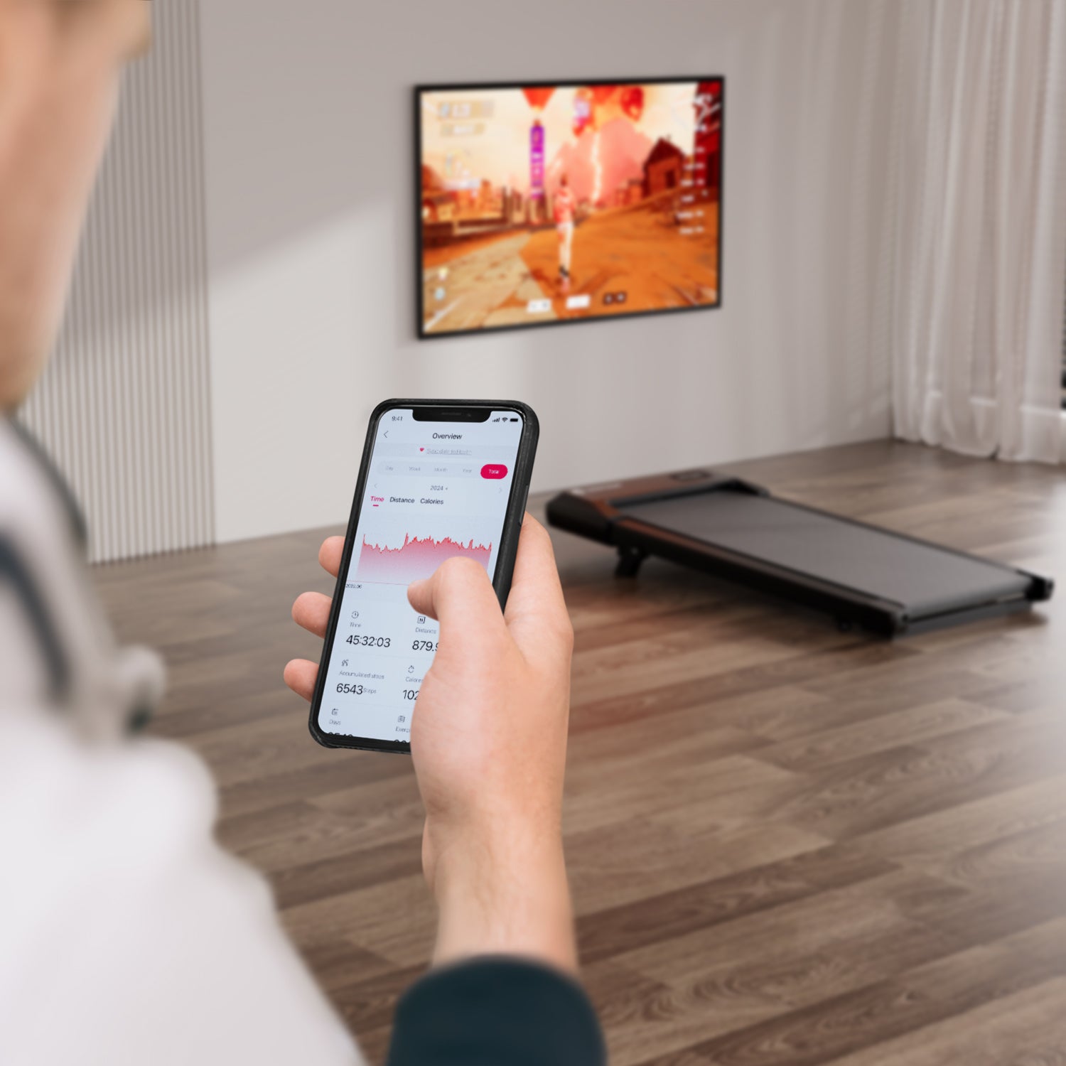 DeerRun Q2 Urban Under Desk Walking Pad with 7% Incline & Remote Control