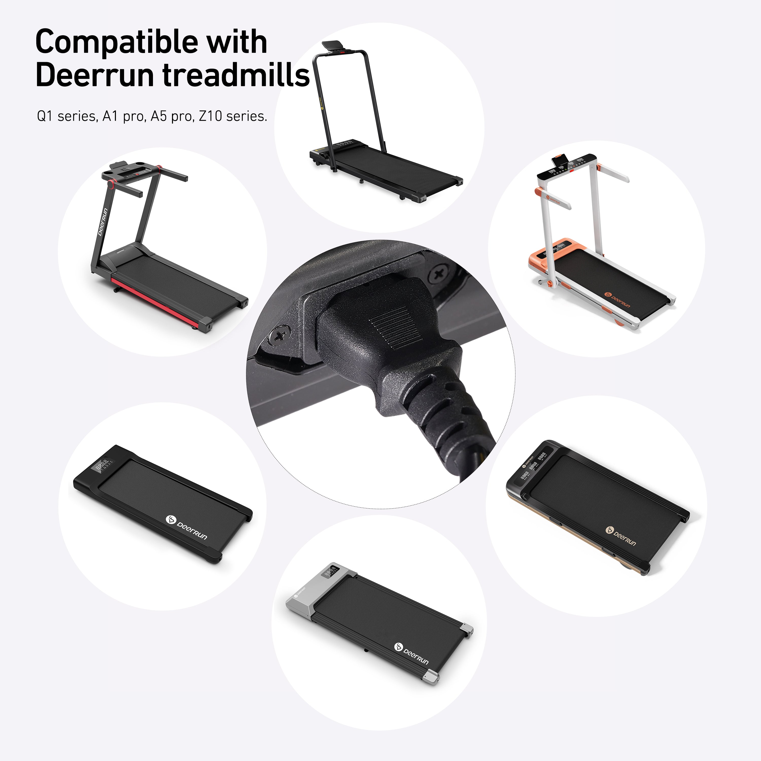 DeerRun Extension Power Cord for Treadmills, 3m, 4m