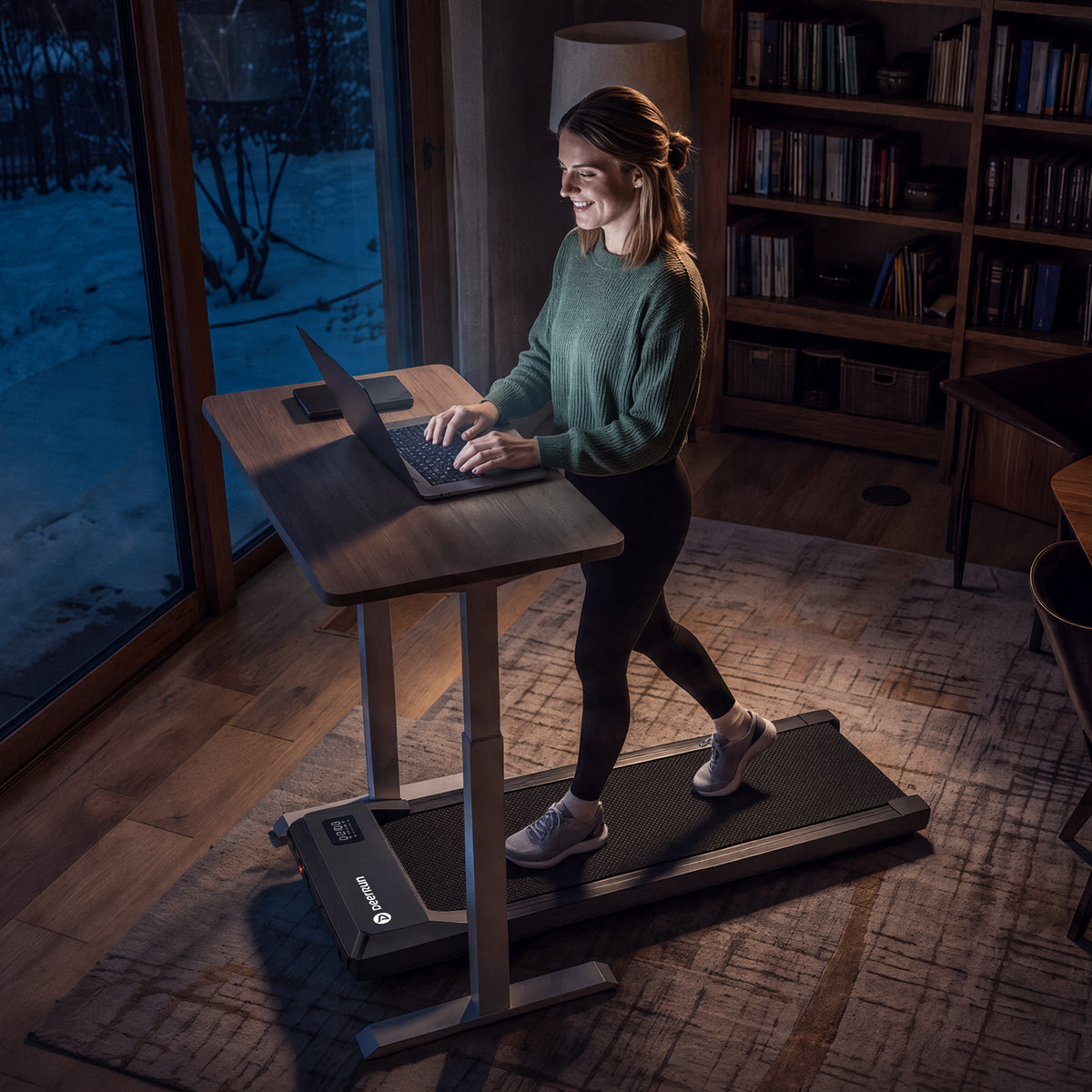 DeerRun Q2 Urban Under Desk Walking Pad with 7% Incline & Remote Control