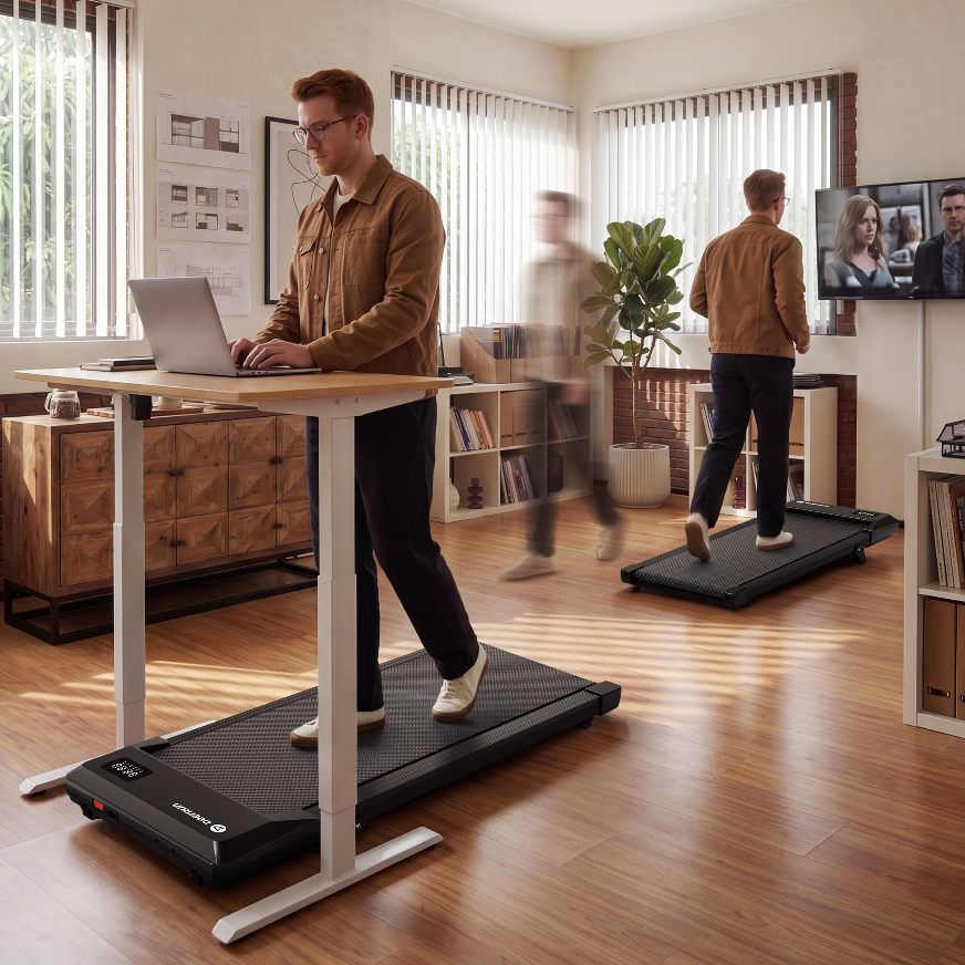 DeerRun 2026 Q2 Urban Plus Smart Walking Pad with 7% Incline for Space-Saving Active Walking