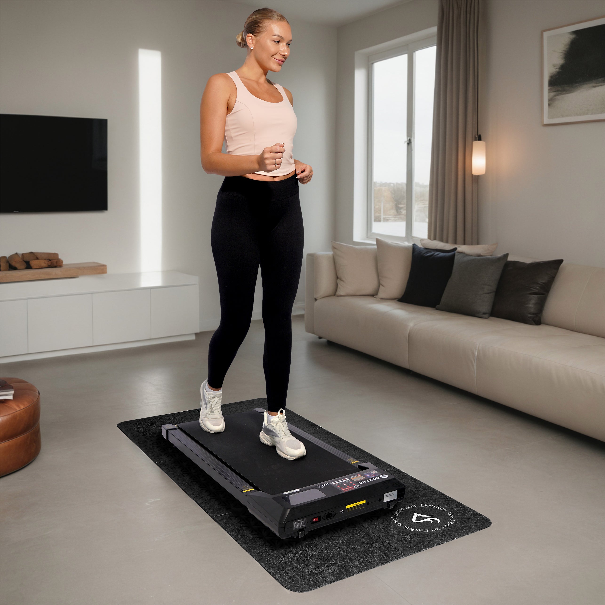 DeerRun Glory Mat in 6mm Signature PVC, Higher Density Foldable Treadmill Mat