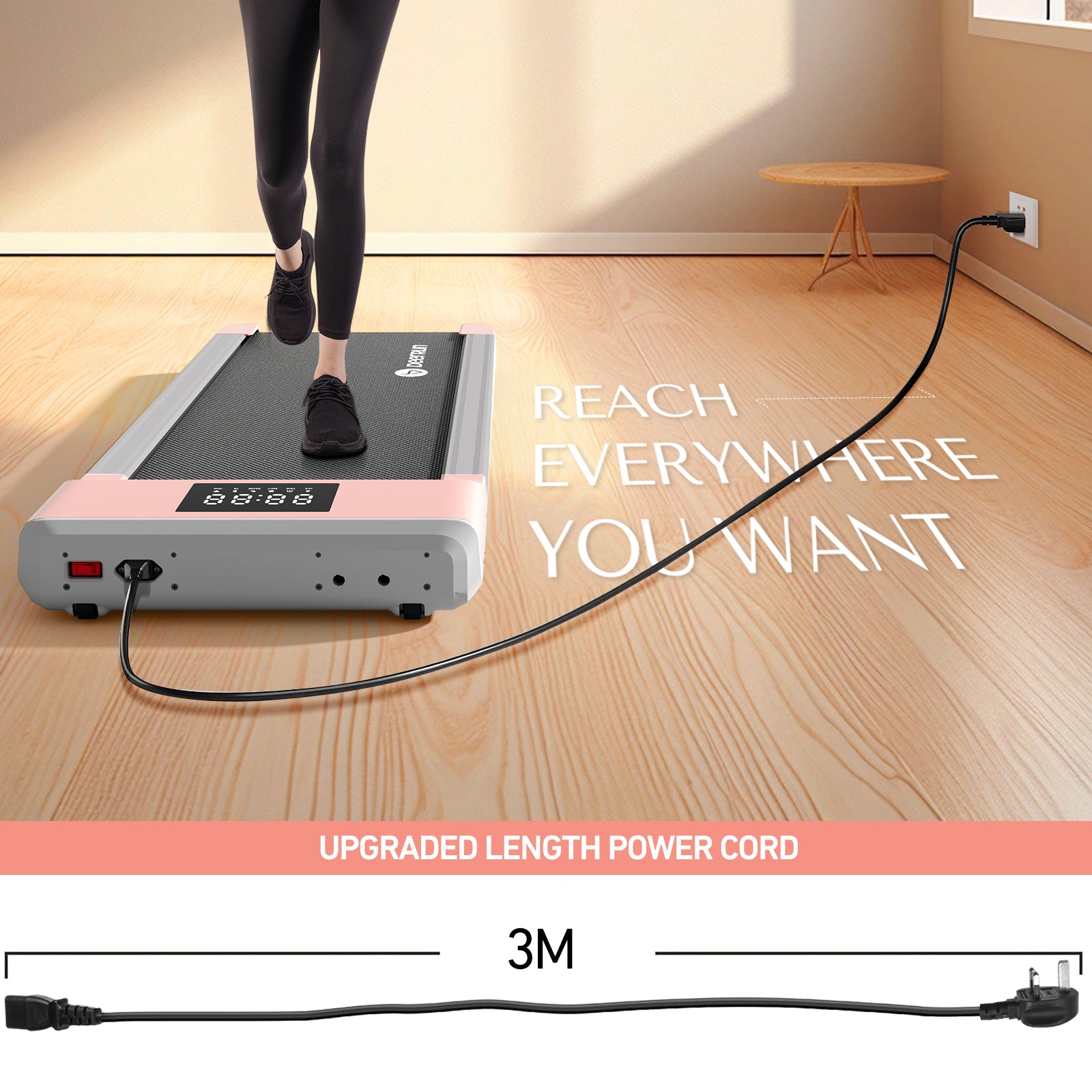 DeerRun Extension Power Cord for Treadmills, 3m, 4m