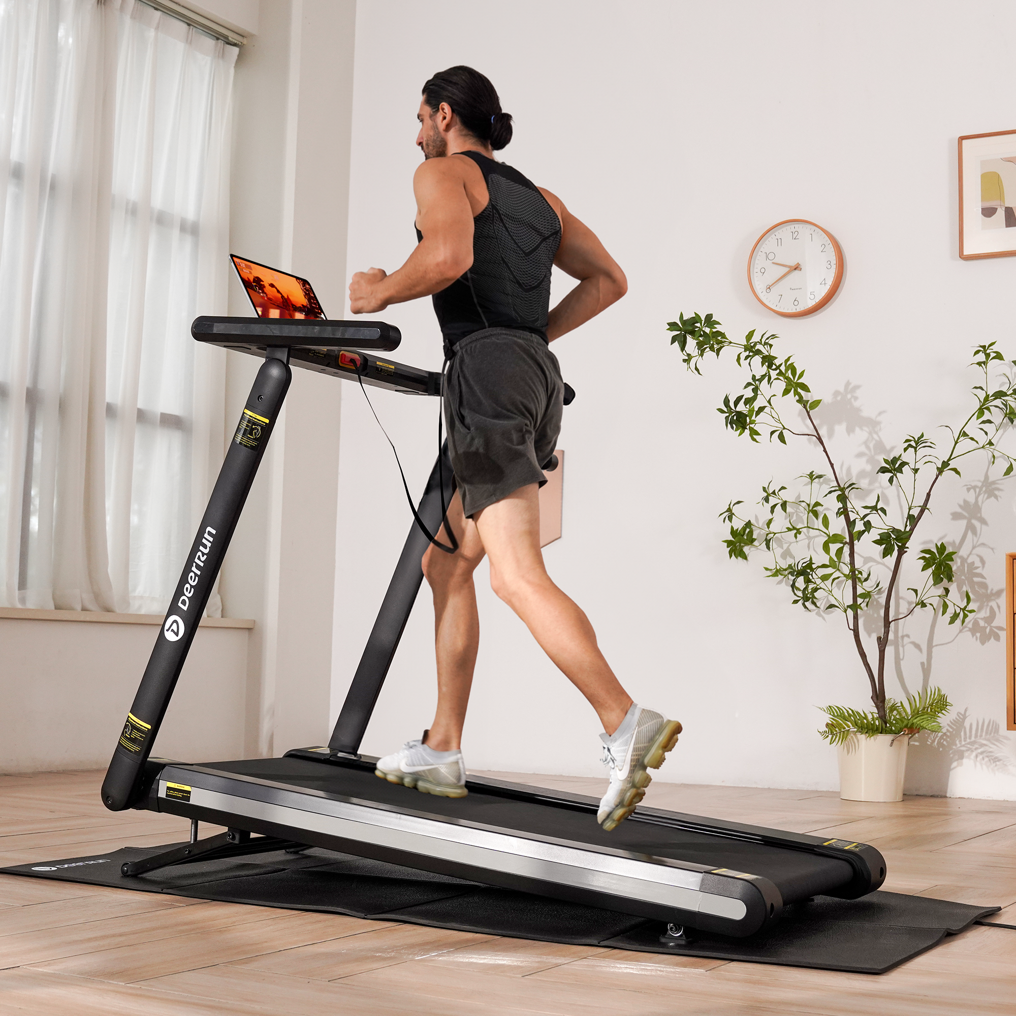 DeerRun X20 Foldable Treadmill with 15% Auto Incline Full Running Deck Treadmill | 181kg, 1 - 18 kph