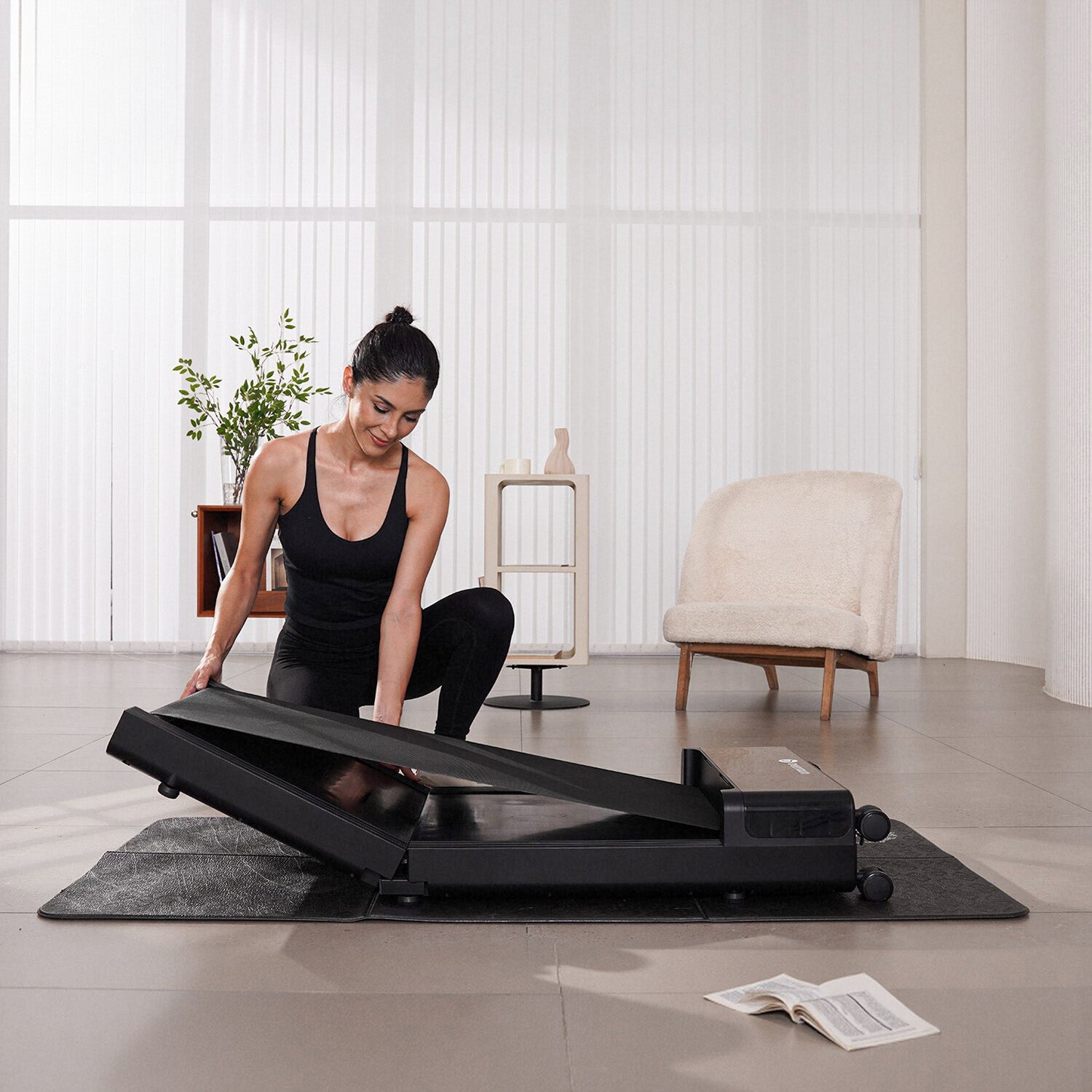 DeerRun Z20 Ultra‑Compact Foldable Walking Pad Treadmill, for Office & Home, 136kg