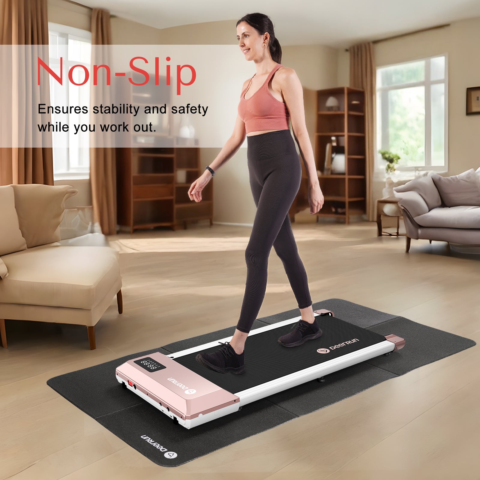 DeerRun Foldable Treadmill Mat - Waterproof, Anti-Slip, Noise-Reducing