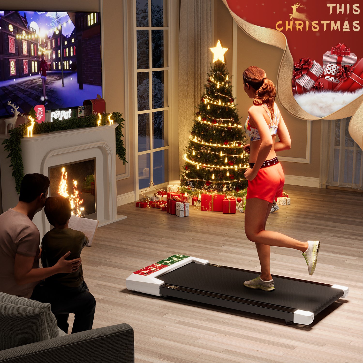 DeerRun＆Christmas Edition Walking Pad Treadmill - A Globally Unique Christmas Gift, Sold exclusively on the official website