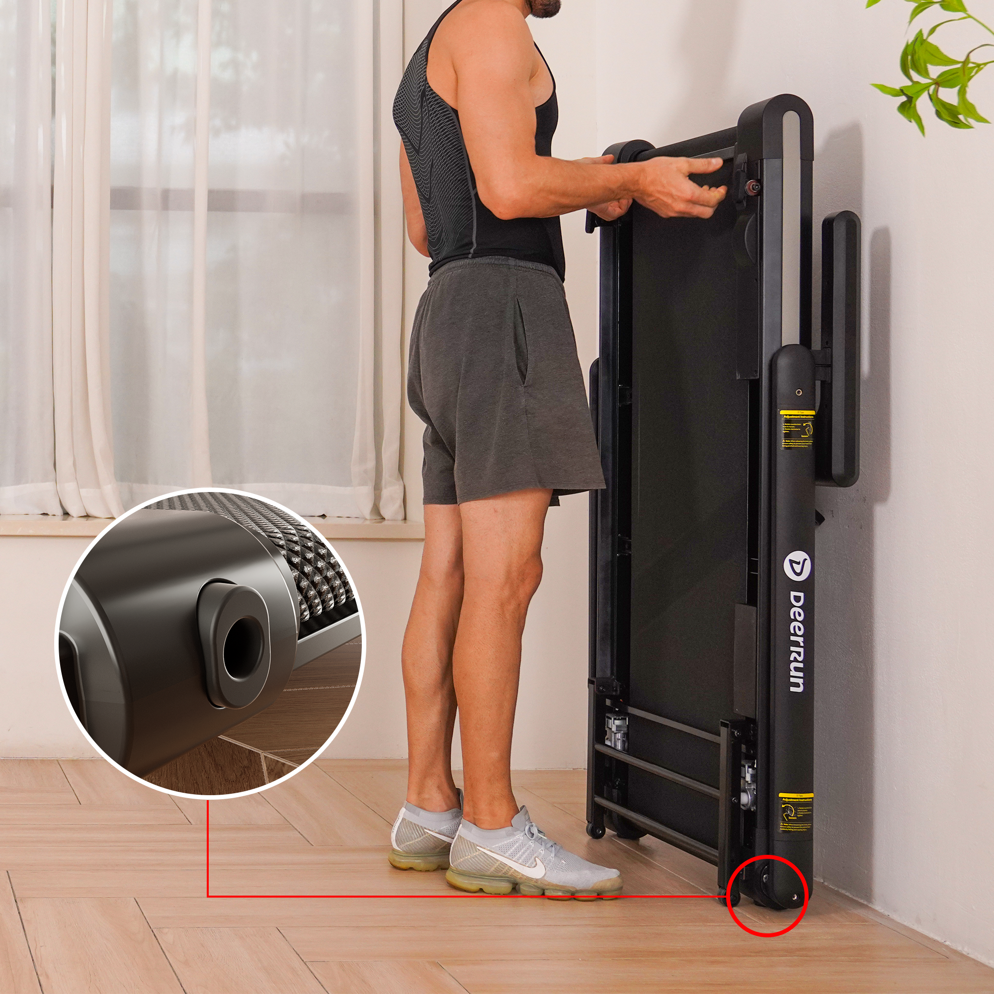 DeerRun X20 Foldable Treadmill with 15% Auto Incline Full Running Deck Treadmill | 181kg, 1 - 18 kph