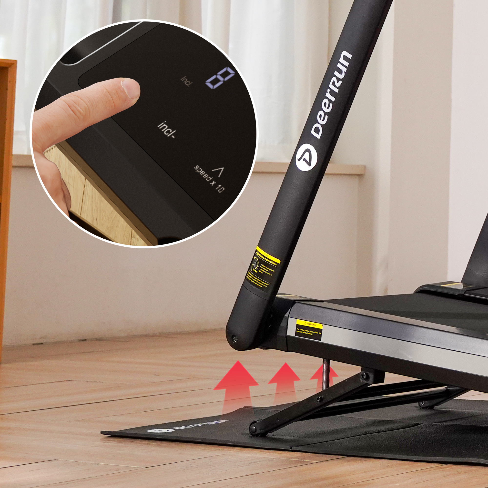 DeerRun X20 Foldable Treadmill with 15% Auto Incline Full Running Deck Treadmill | 181kg, 1 - 18 kph