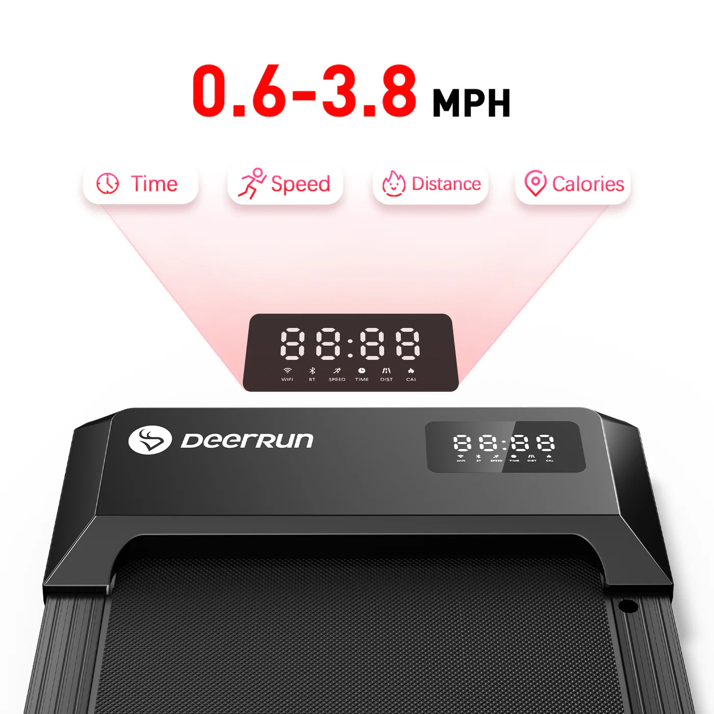 DeerRun® Q1 Mini Smart Under-Desk Treadmill with Training Courses, Ideal for Home Office Walking