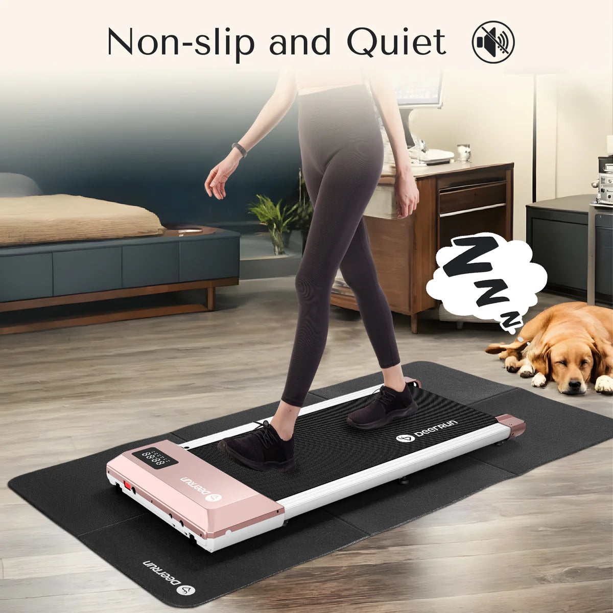 DeerRun® Q1 Mini Smart Under-Desk Treadmill with Training Courses, Ideal for Home Office Walking