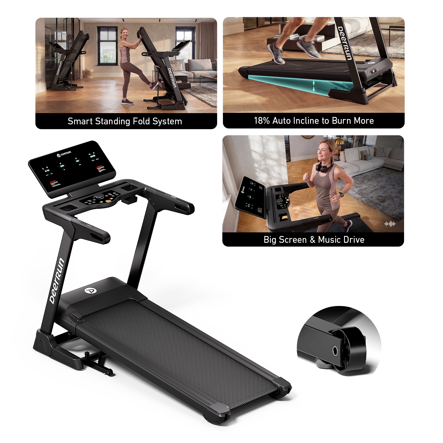 DeerRun Apex Pace 1 (X50) 18% Auto Incline High-Performance Treadmill for Serious Home Training