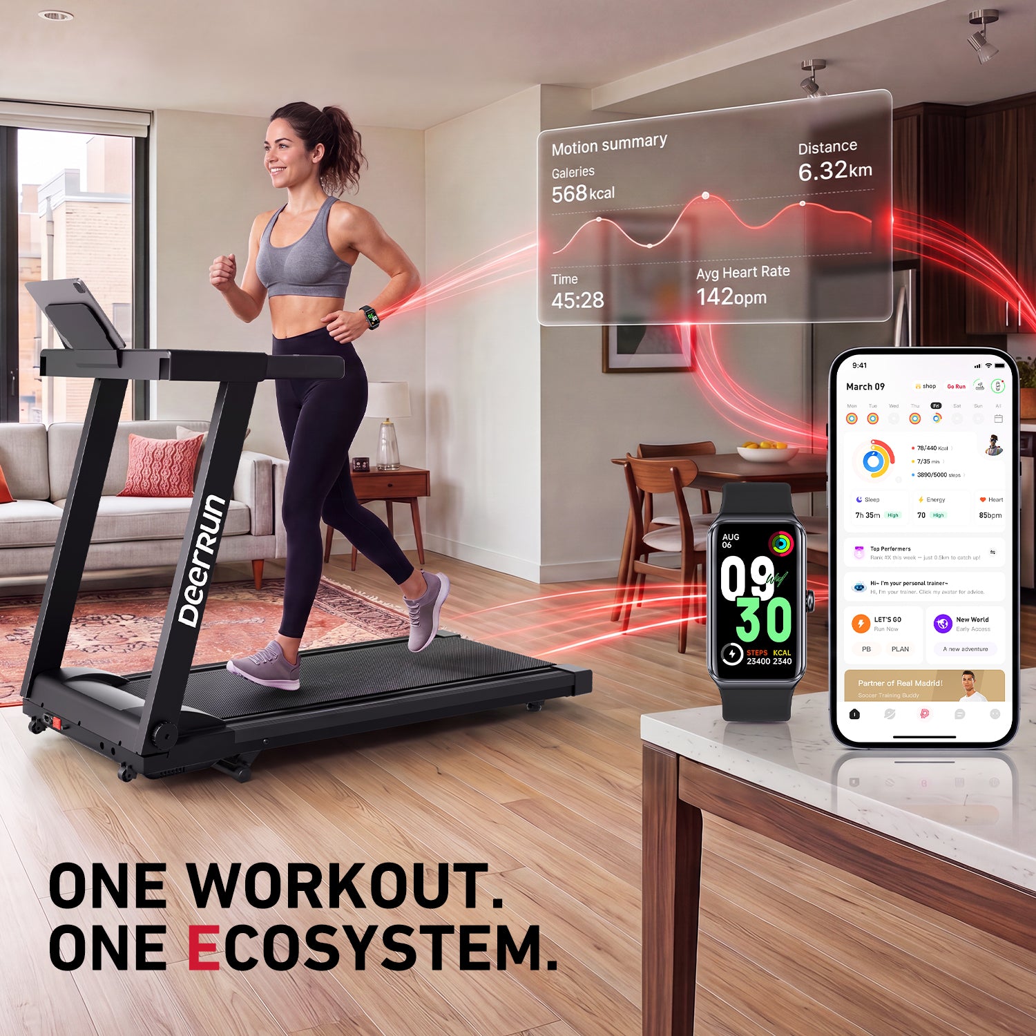 DeerRun A1 Pro Move+ Treadmill — Your AI Finish Partner