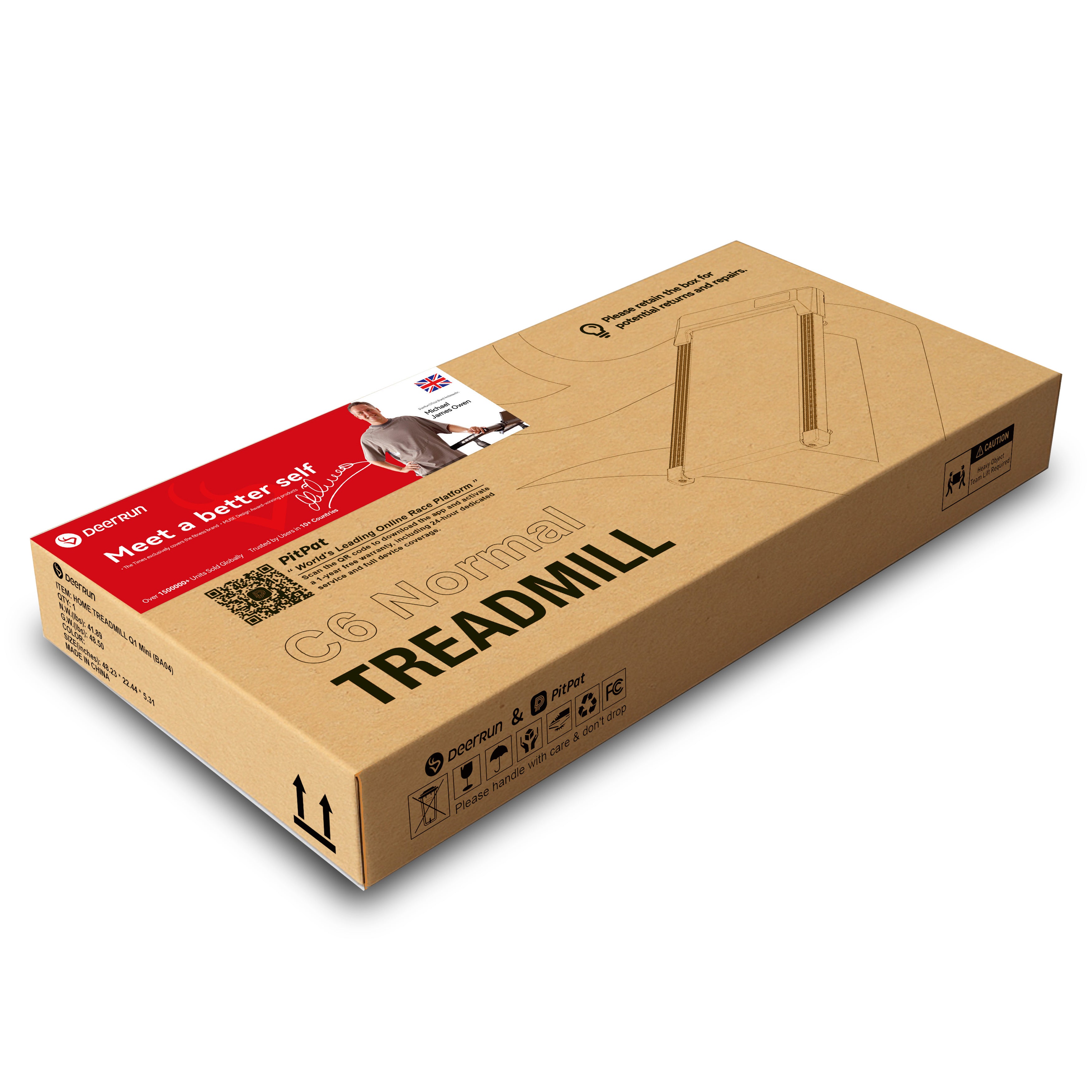 DeerRun Q1 Mini Smart Under Desk Treadmill 136 Kg Capacity with Remote Control