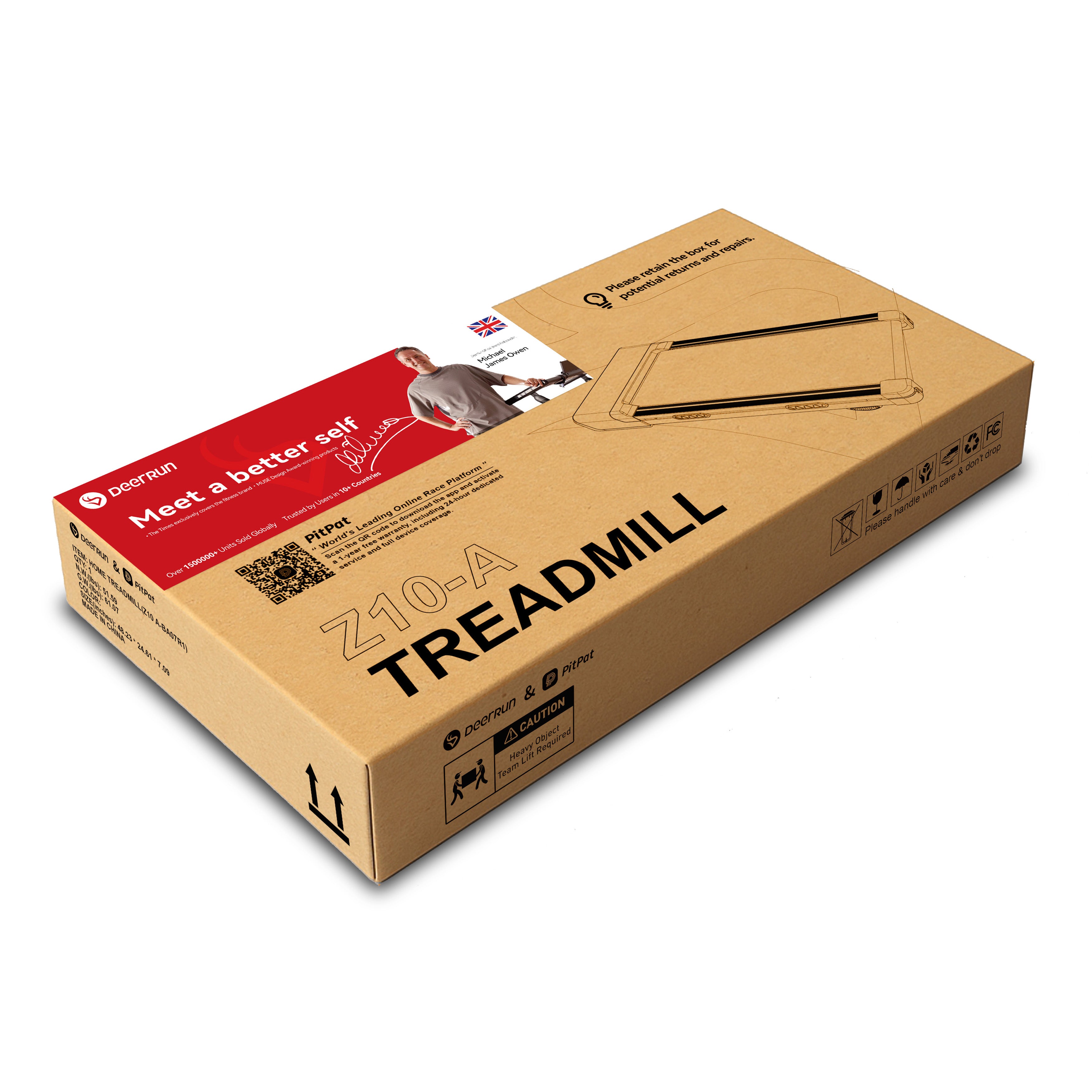 DeerRun Z10 12% Auto Incline Smart Walking Pad Treadmill with remote control