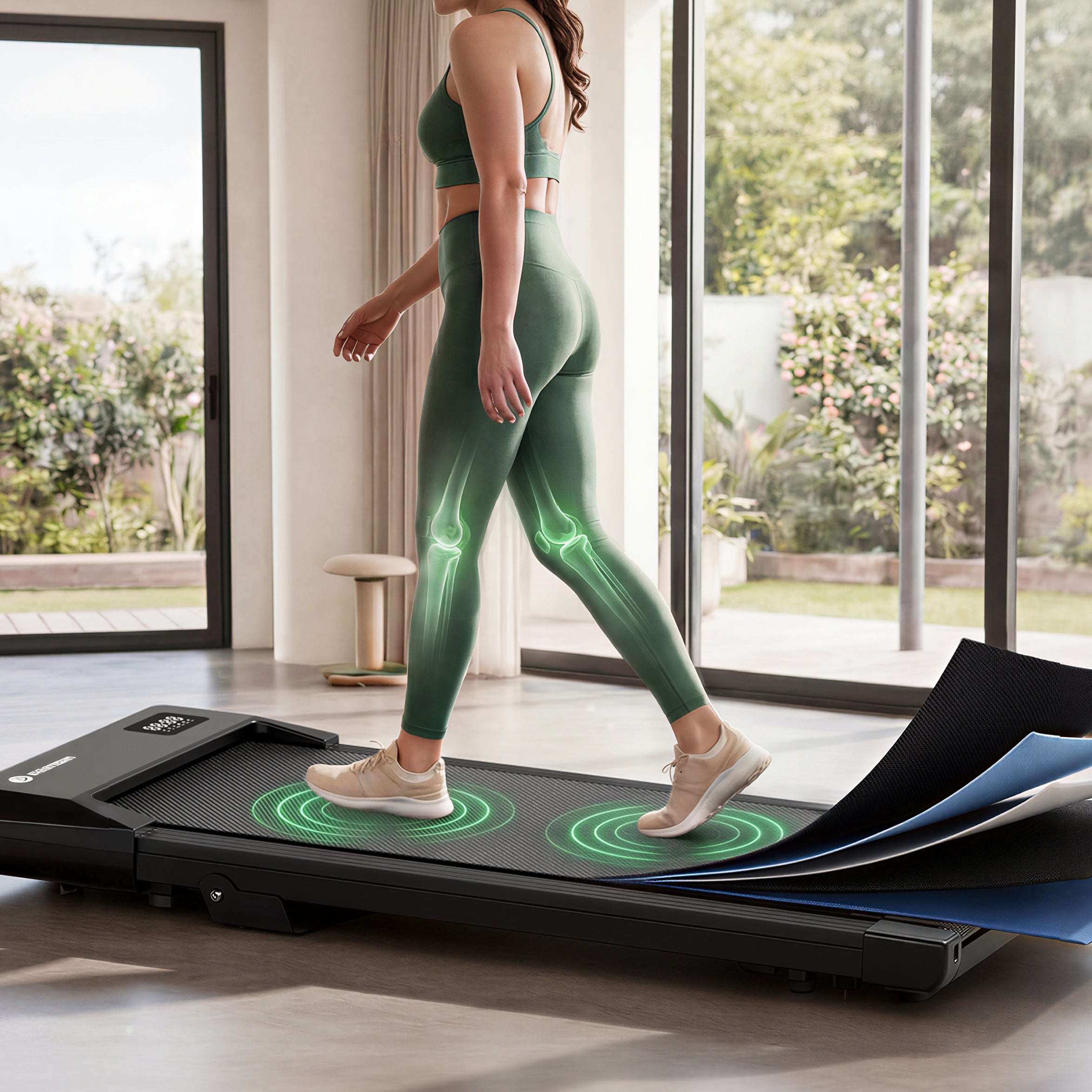 DeerRun Q2 Urban Under Desk Walking Pad with 7% Incline & Remote Control