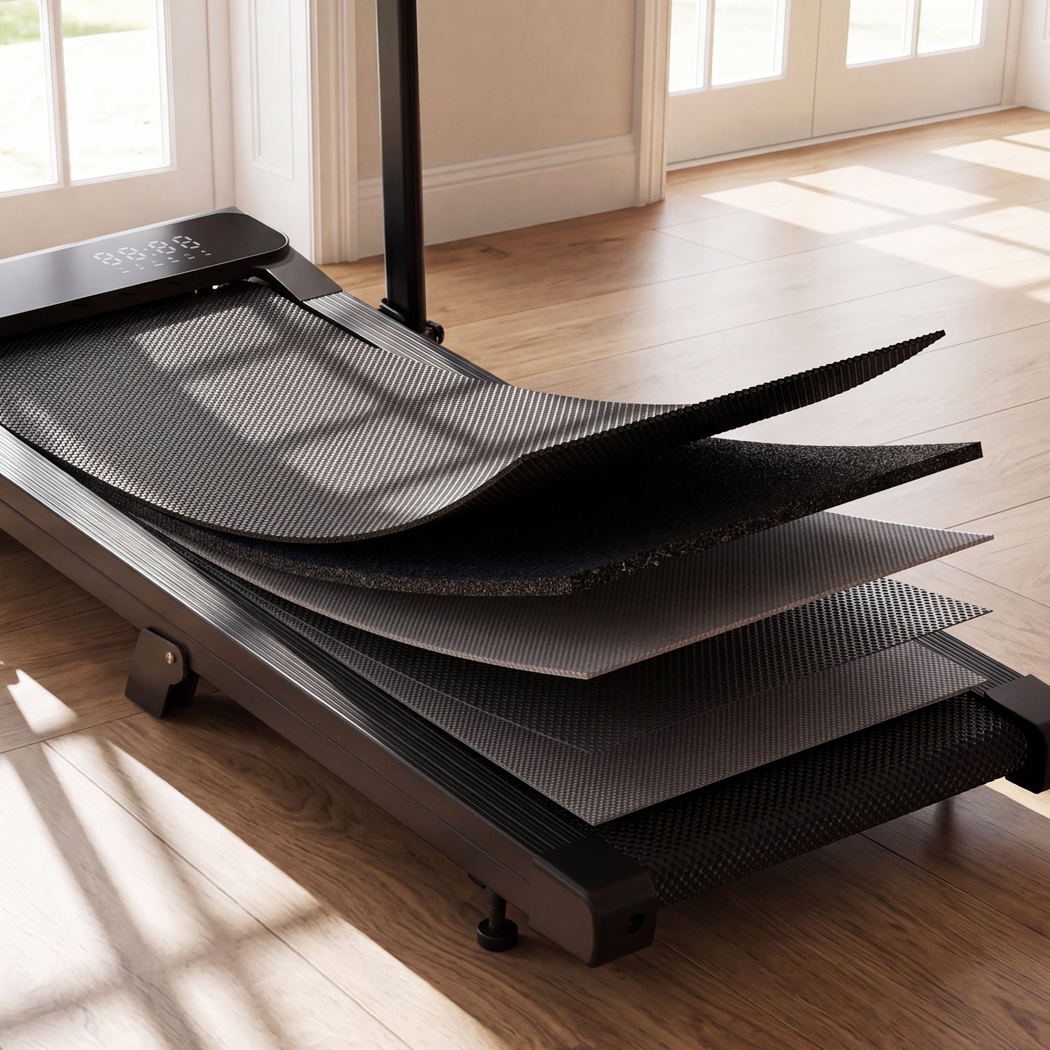 DeerRun A6 Plus 2-in-1 Folding Treadmill with Handlebar, 5% Incline for Home Office (1–12 kph, 136 kg Capacity)