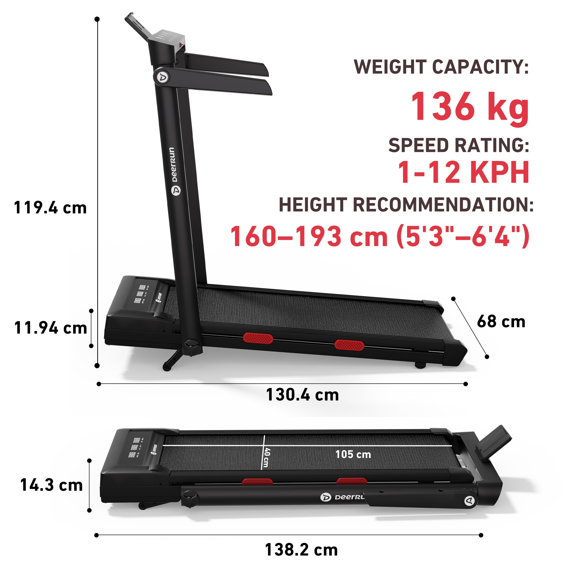 DeerRun Z10 Pro 12% Auto Incline Treadmill for Small-Space Hill Training at Home