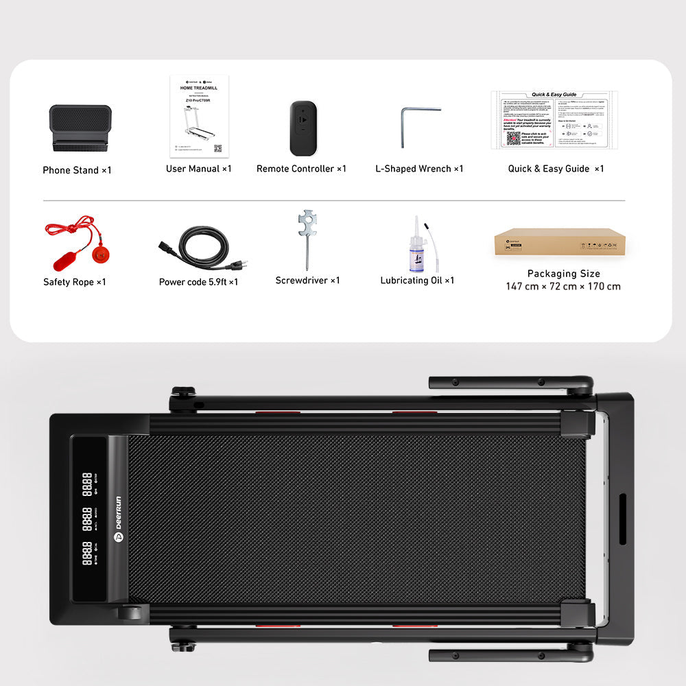 DeerRun Z10 Pro 12% Auto Incline Treadmill for Small-Space Hill Training at Home