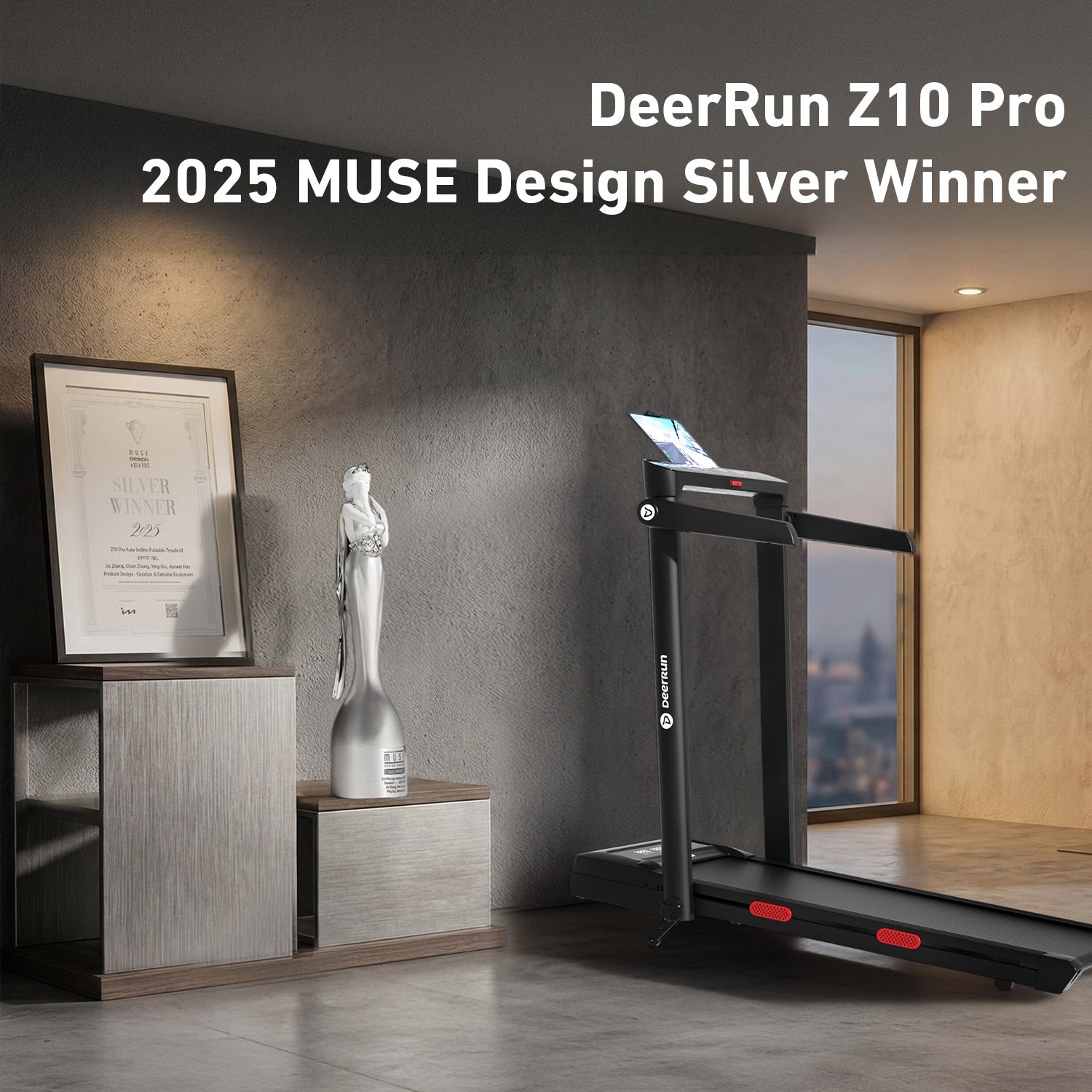 DeerRun Z10 Pro 12% Auto Incline Treadmill for Small-Space Hill Training at Home
