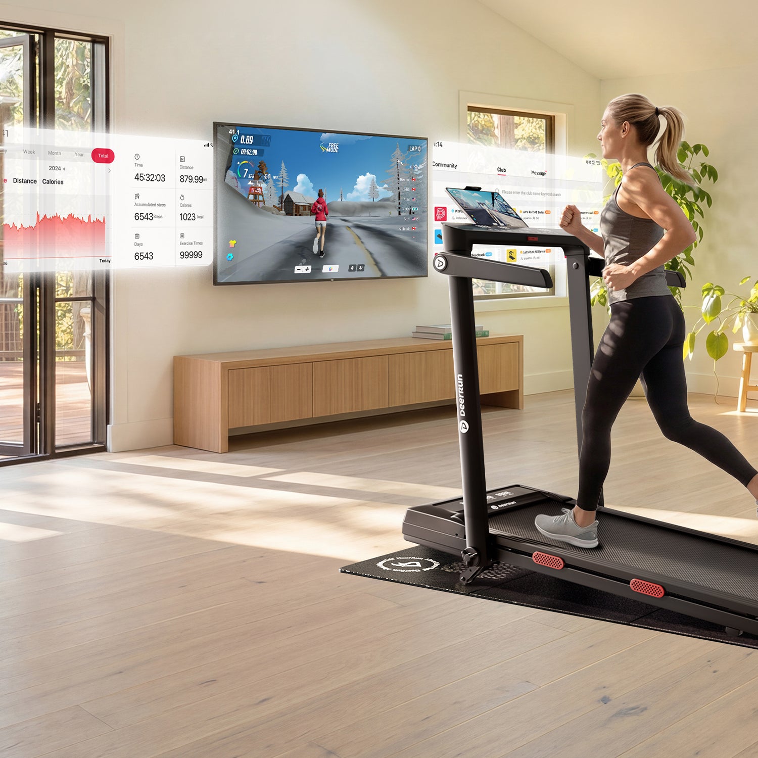 DeerRun Z10 Pro 12% Auto Incline Treadmill for Small-Space Hill Training at Home