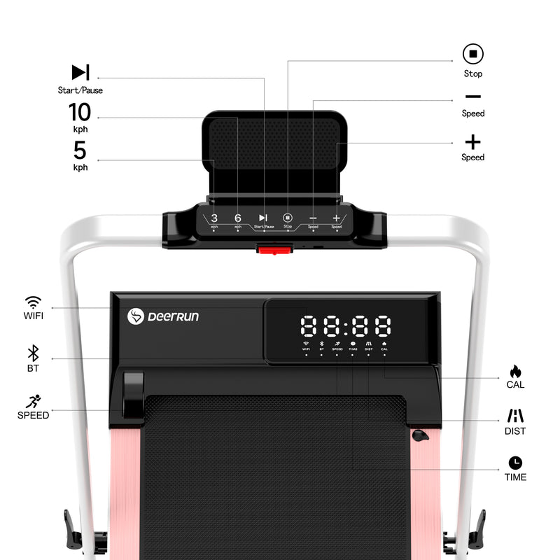 DeerRun A5 PRO Vitality – 2025 Smart 2-in-1 Foldable Treadmill, Upgraded Chip & NFC Support | 12kph, 145kg