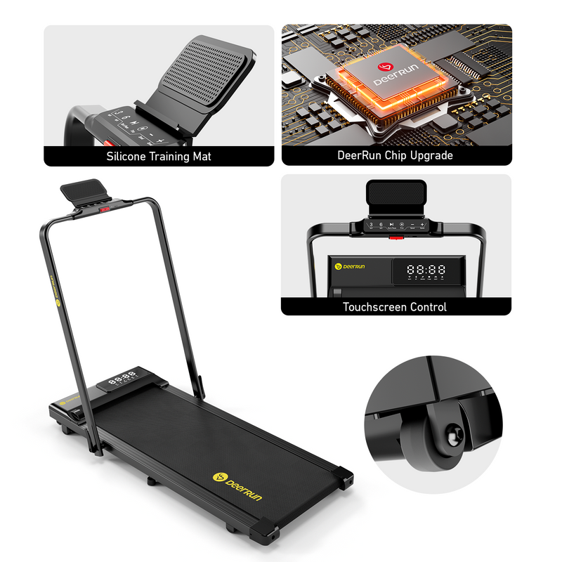 DeerRun A5 PRO Vitality – 2025 Smart 2-in-1 Foldable Treadmill, Upgraded Chip & NFC Support | 12kph, 145kg