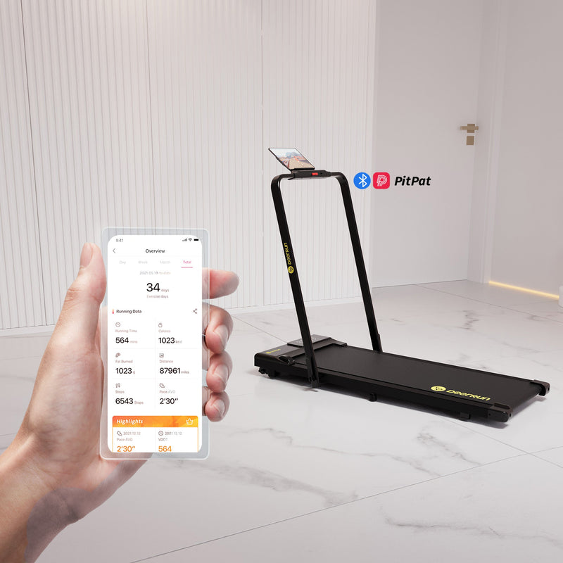 DeerRun A5 PRO Vitality – 2025 Smart 2-in-1 Foldable Treadmill, Upgraded Chip & NFC Support | 12kph, 145kg
