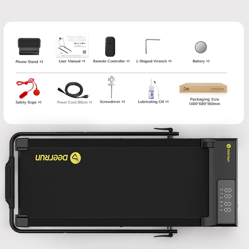 DeerRun A5 PRO Vitality – 2025 Smart 2-in-1 Foldable Treadmill, Upgraded Chip & NFC Support | 12kph, 145kg