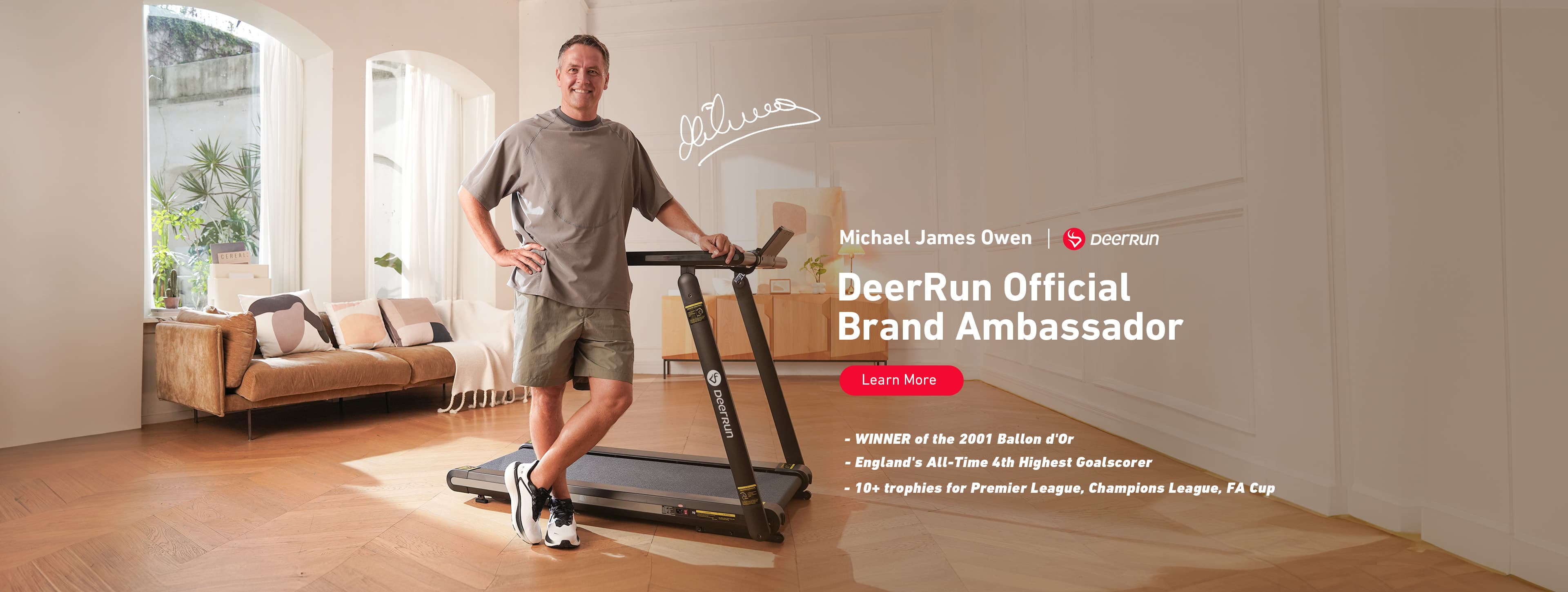 DeerRun Official Brand Ambassador Michael James Owen treadmill banner PC_1