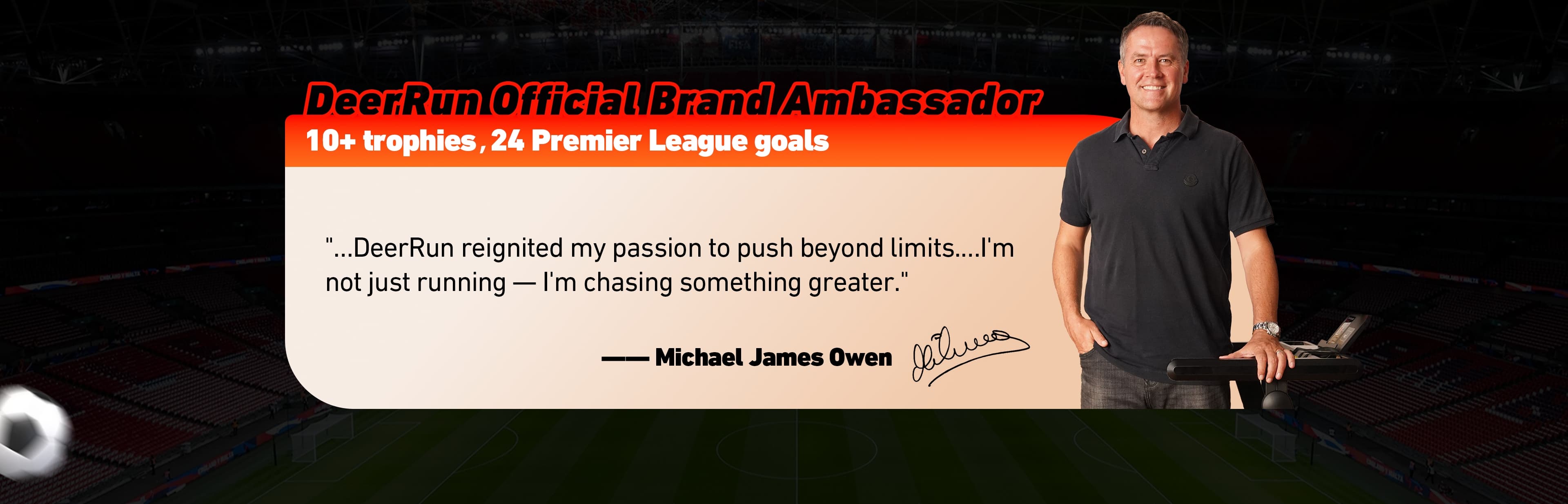 DeerRun Official Brand Ambassador Michael James Owen treadmill word PC