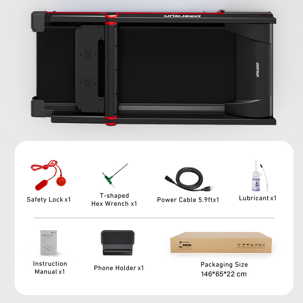 DeerRun A1 Pro Folding Smart Treadmill #Color_Black