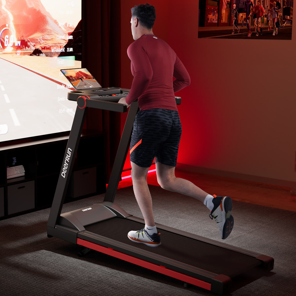 DeerRun A1 Pro Folding Smart Treadmill with 6% Incline - 16 KPH, 158 Kg Capacity