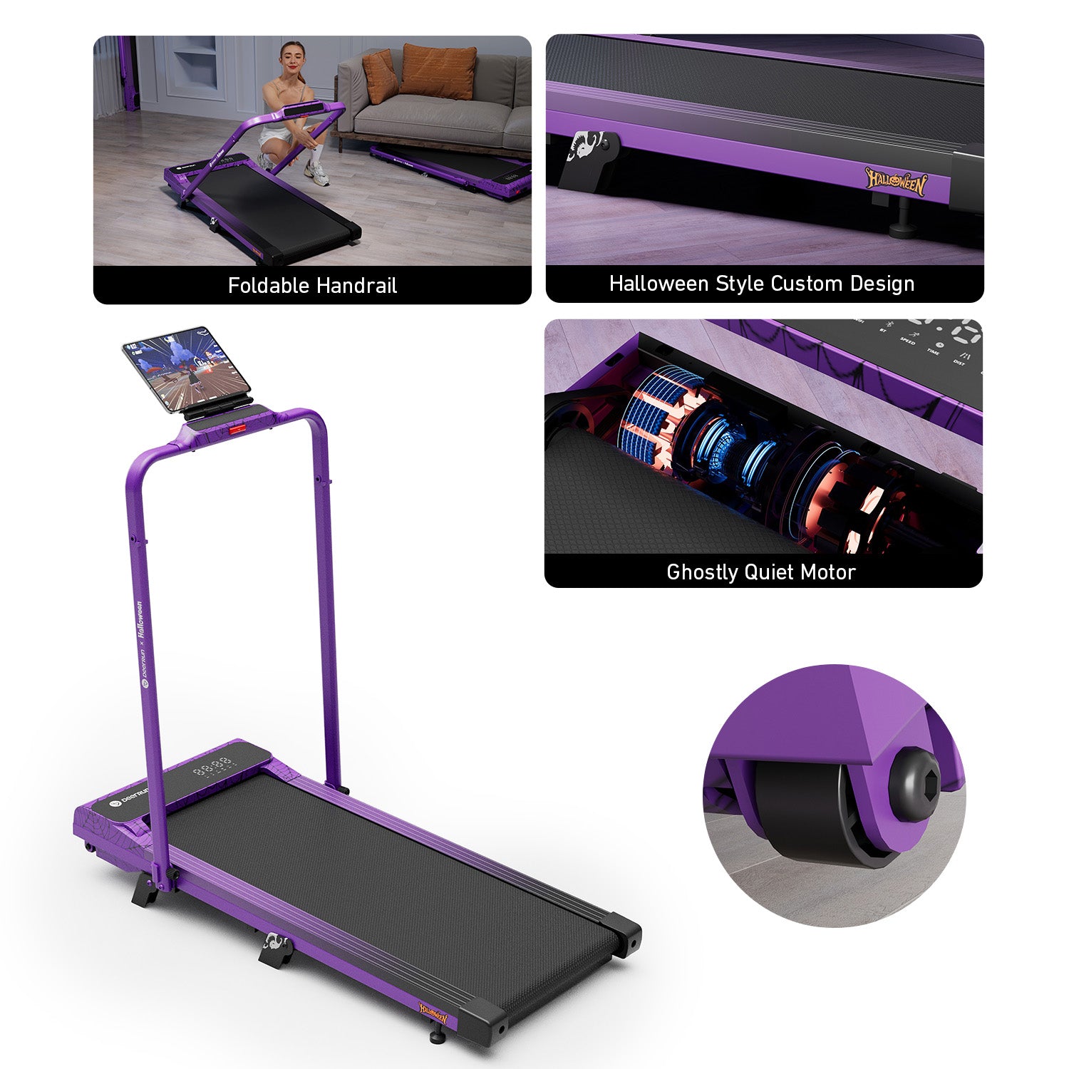 2025 Halloween Limited Edition Smart Foldable Treadmill Purple Cobweb | The Perfect Gift for Family Health