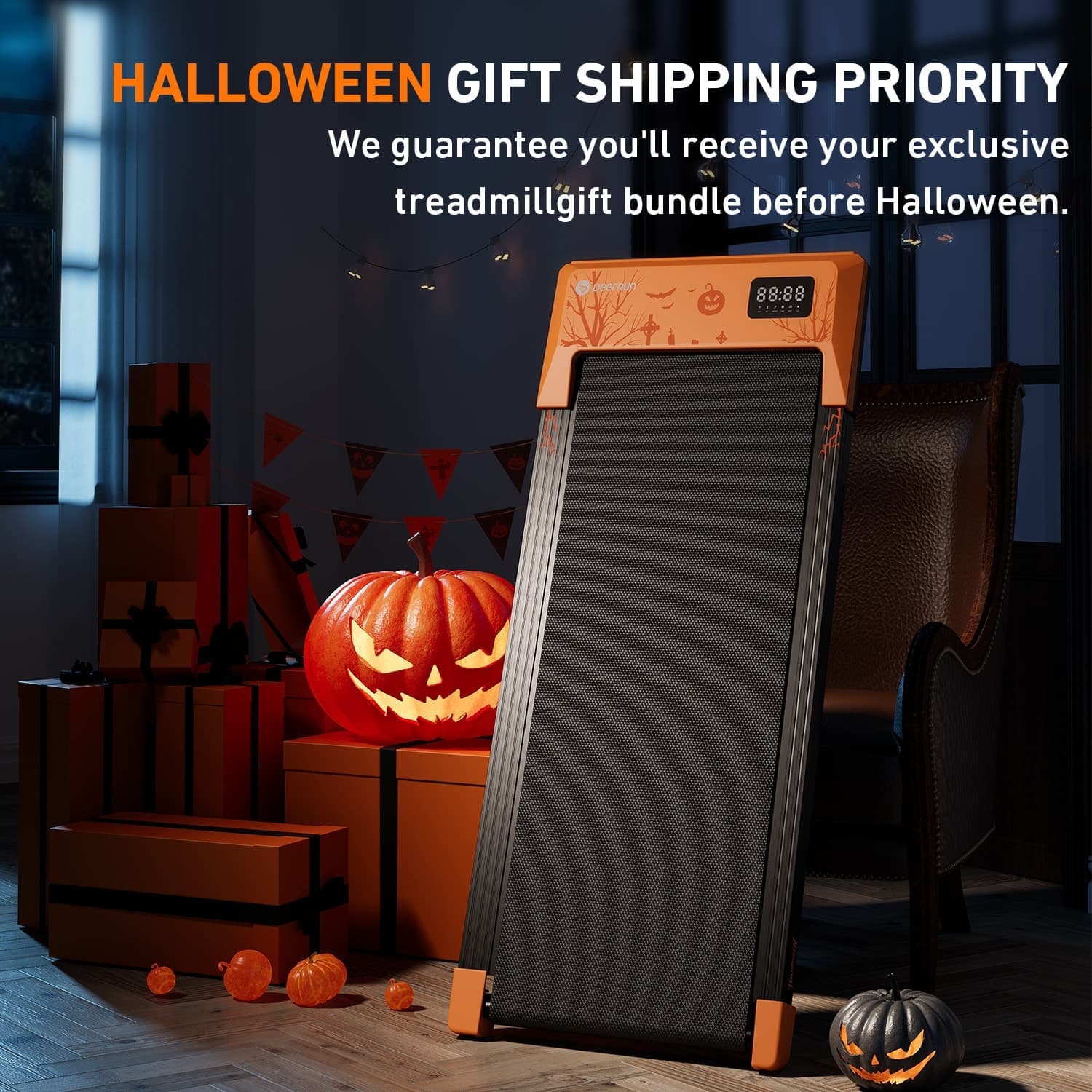 DeerRun Q1 Halloween Edition walking pad treadmill - Season Fitness Gift & Lifestyle Upgrade