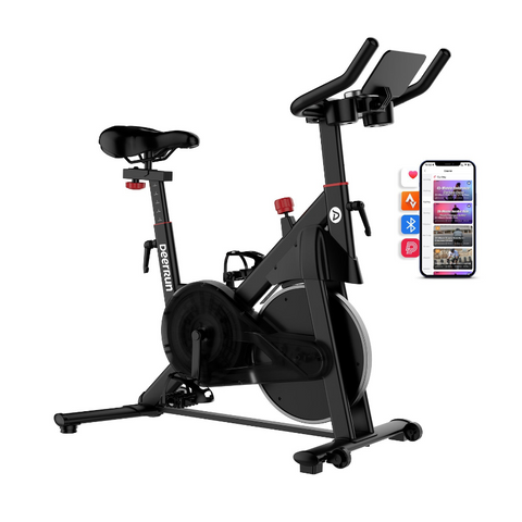 DeerRun S500 Pro King Size Indoor Exercise Bike for Tall Riders 32 Magnetic Resistance, LED Screen