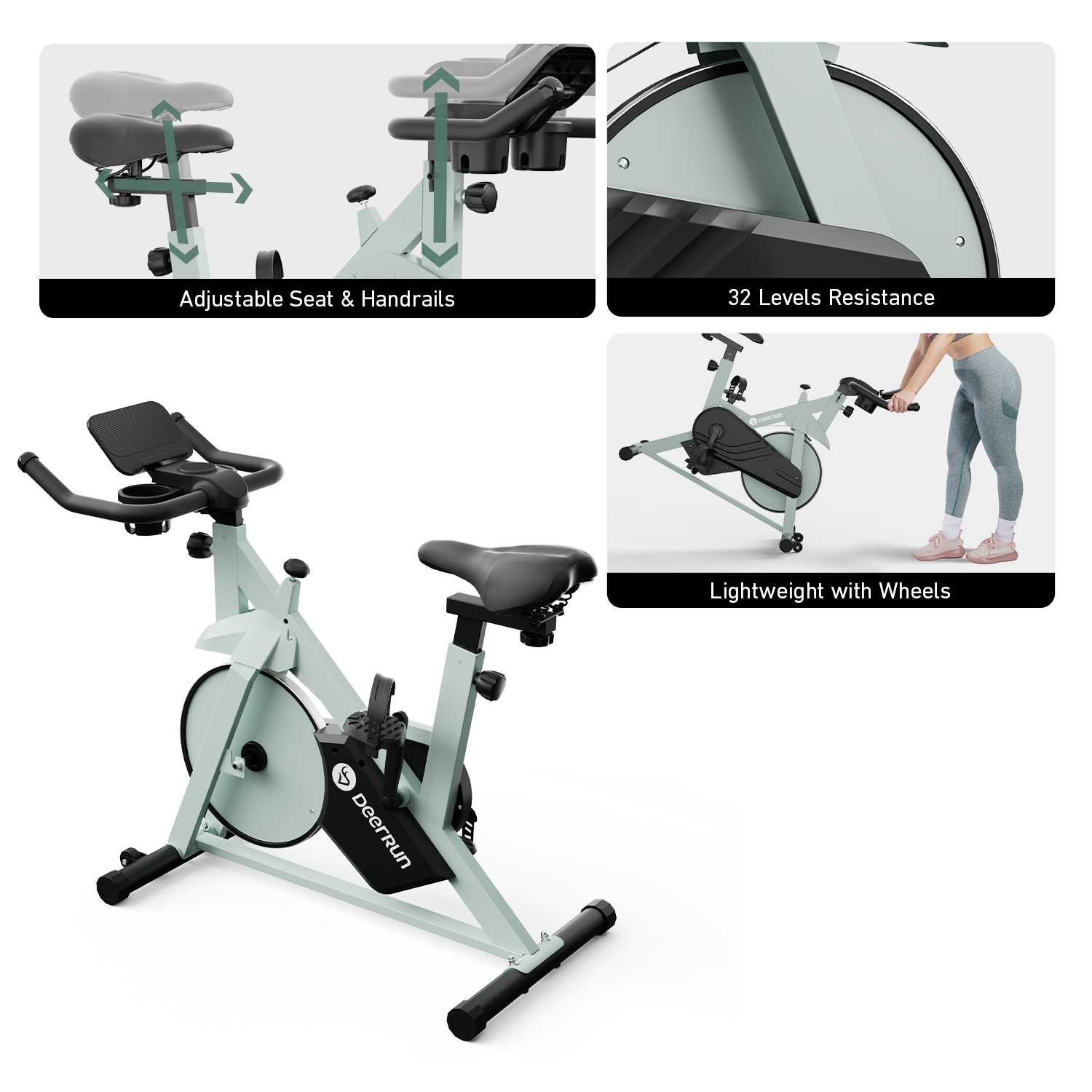 Folding Exercise Exercise Bike With Bluetooth Uk DeerRun S500