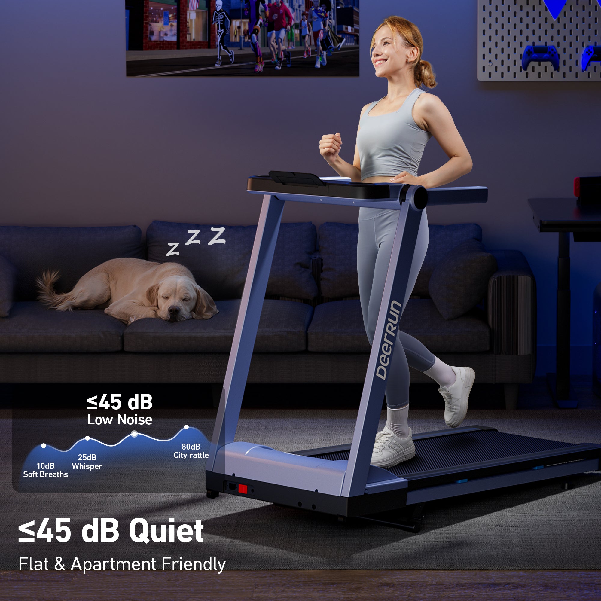 DeerRun A1 Pro Folding Smart Treadmill #Color_Blue