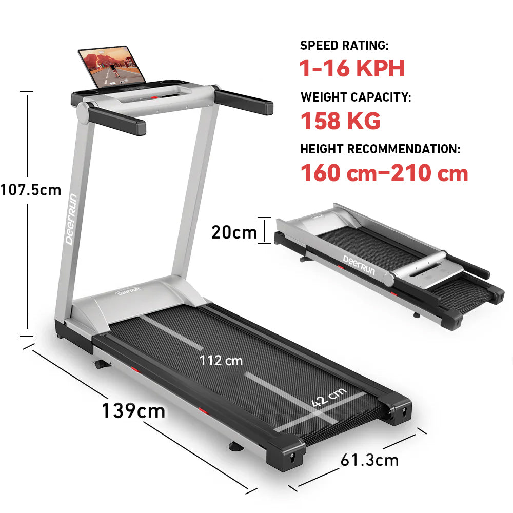DeerRun A1 Pro Folding Smart Treadmill #Color_Silver