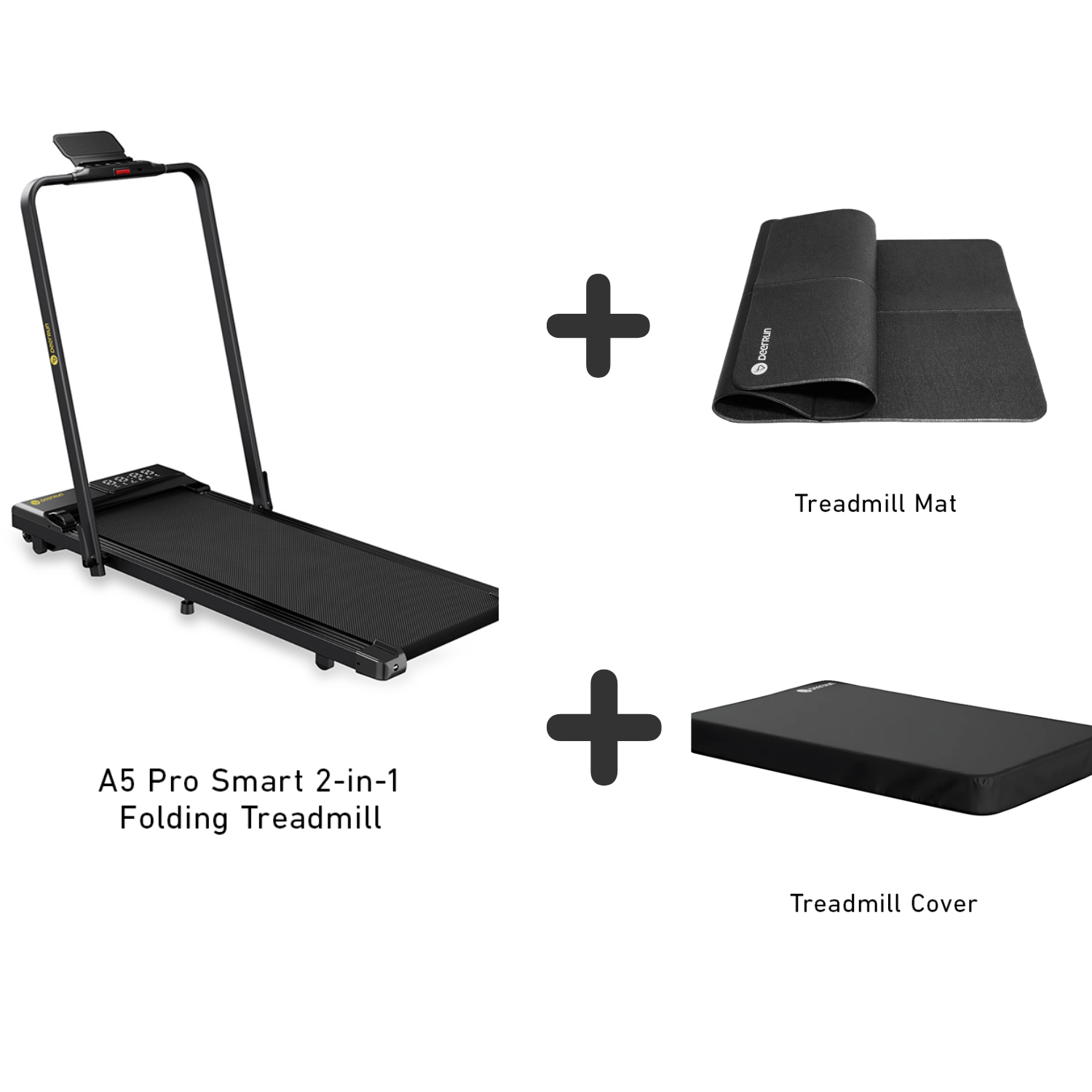 A5 Pro Complete Fitness Bundle – Folding Treadmill, Mat & Cover