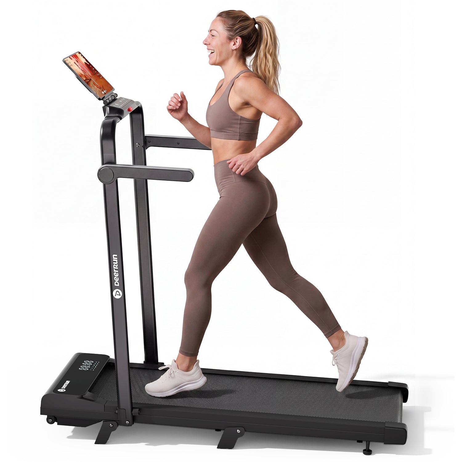 A6 Plus 2 1 Folding Treadmill Handlebar 5% Incline Home Office