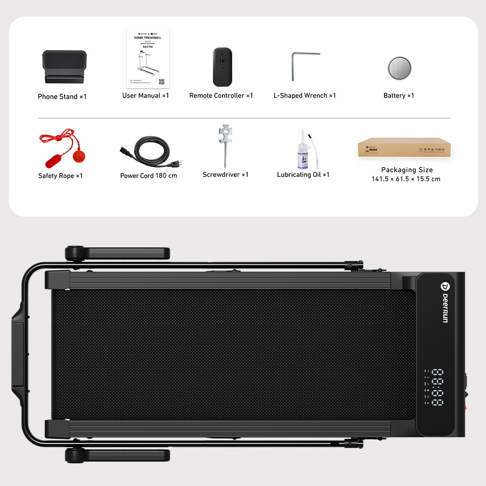 A6 Plus Foldable Walk-and-Run Treadmill with 5% Incline (1–12 kph, 136 kg Capacity)